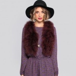 Ostrich feather crop vest